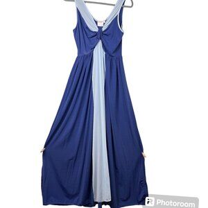 Precious Curves Sleeveless Maxi Dress Womens M Slinky Pull Over 70s Disco Empire